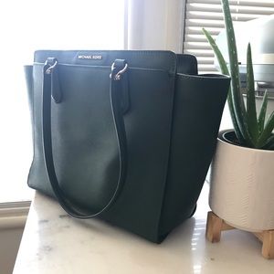 Michael Kors Dee Dee Moss Green Large Leather Bag